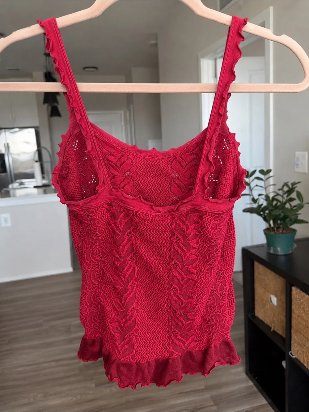 Free People So Soft Frill Square Neck Tank NWT Size M/L Intimately Cami Top